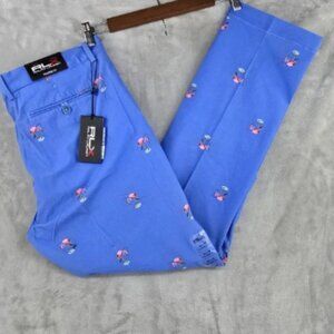 RLX Ralph Lauren Golf Performance Chino Mens 34x32 Flamingo Fishing Wicking New